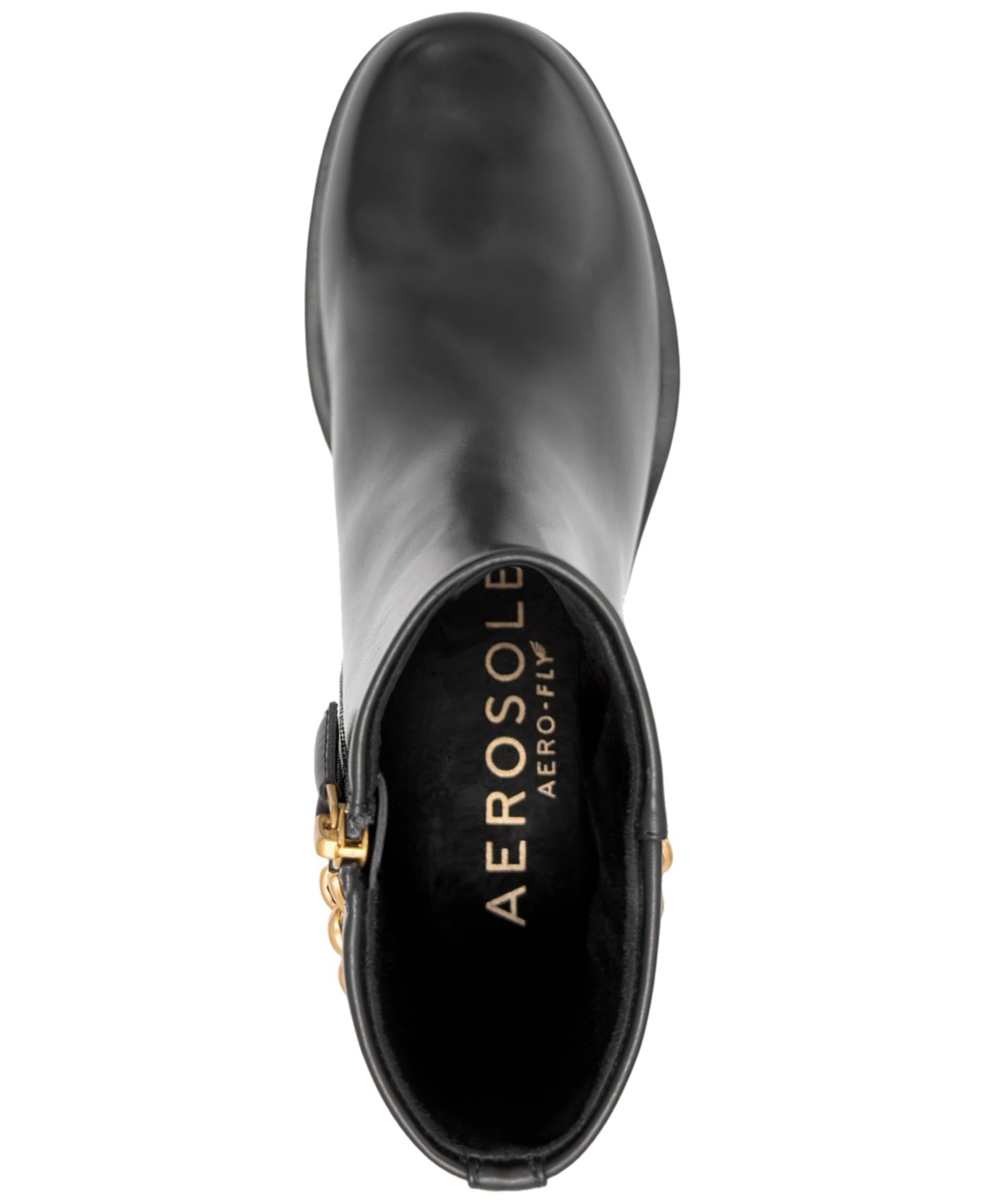Женские ботинки Aerosoles Xia Block-Heel Round-Toe Faux Leather Booties, цвет: Чёрная искусственная кожа — фото 4