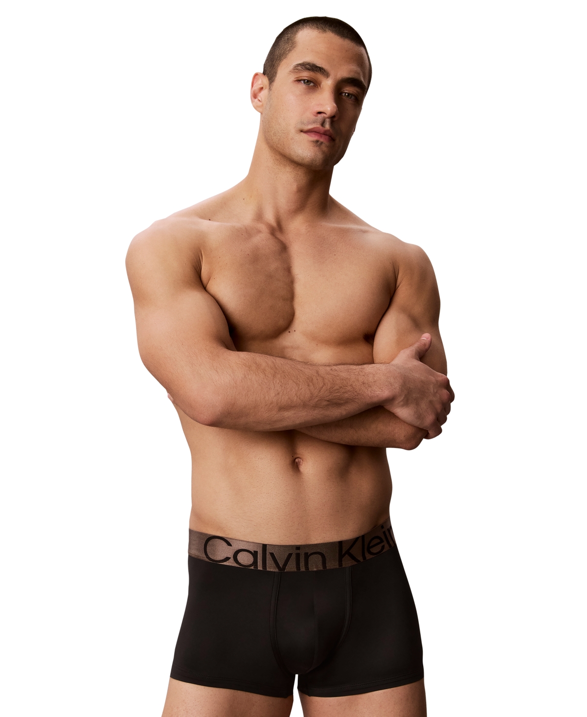 Calvin Klein Men's Brushed Microfiber Stretch Bronze Low Rise Trunk - Black - XL