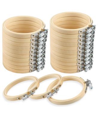 24 Pack 3 Inch Round Embroidery Hoops Adjustable Sewing Craft Supplies