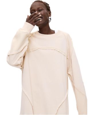 Women's combined sweatshirt midi dress