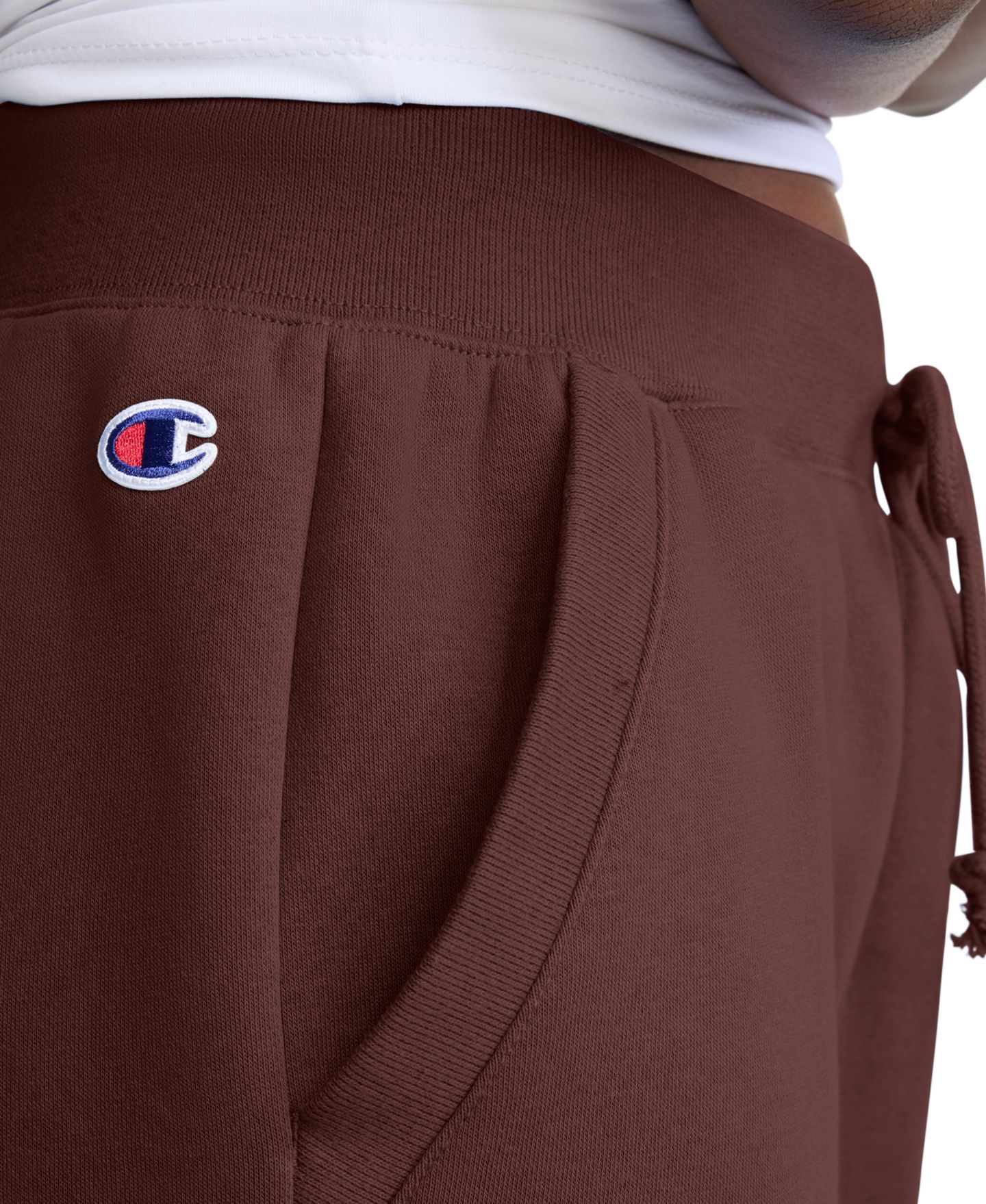 Женские брюки Champion Powerblend Fleece Pull-On Joggers with Side Pockets, цвет: Шоколадный — фото 4