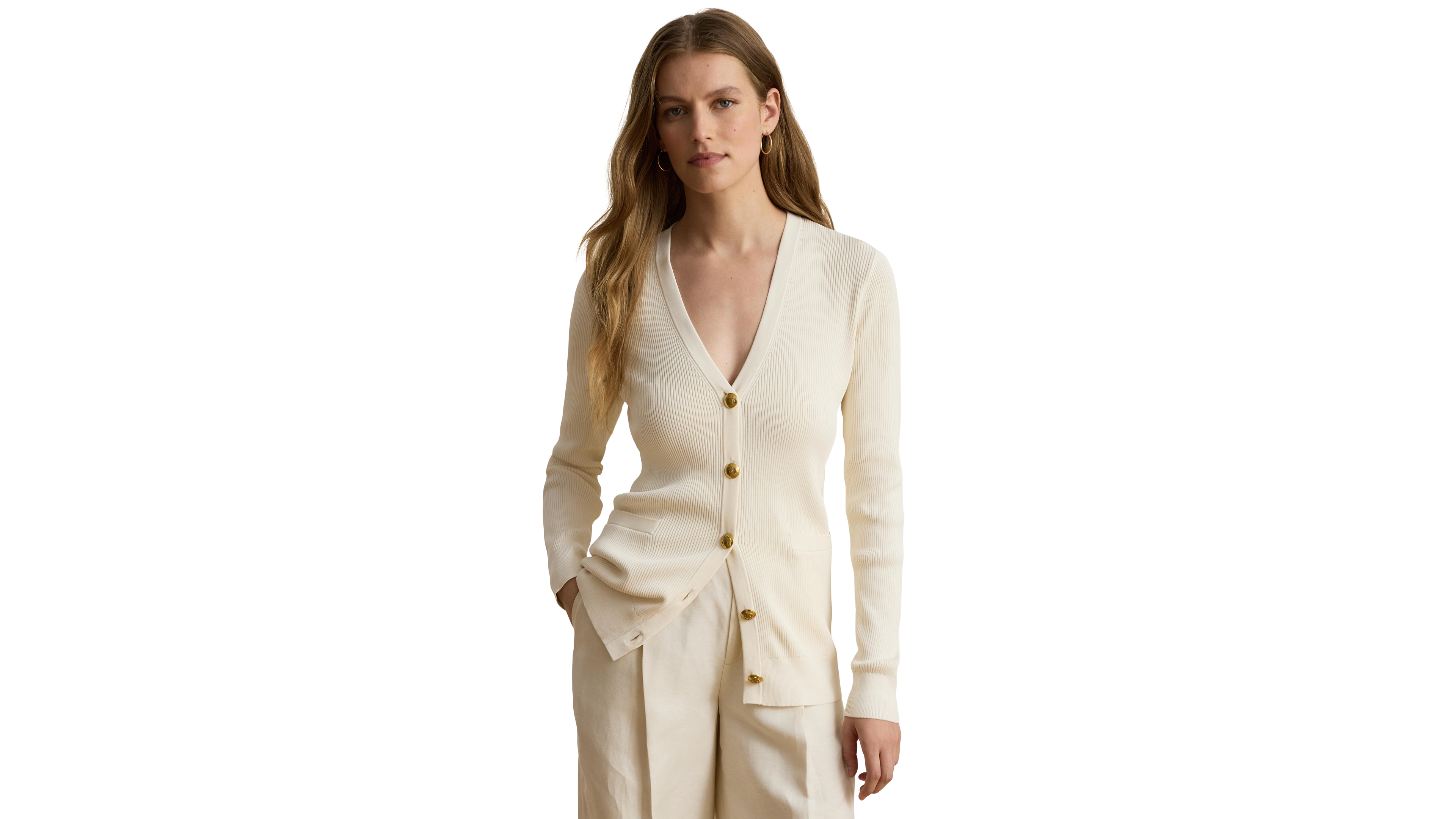 Lauren Ralph Women's Slim-Fit Long-Sleeve Cardigan Sweater