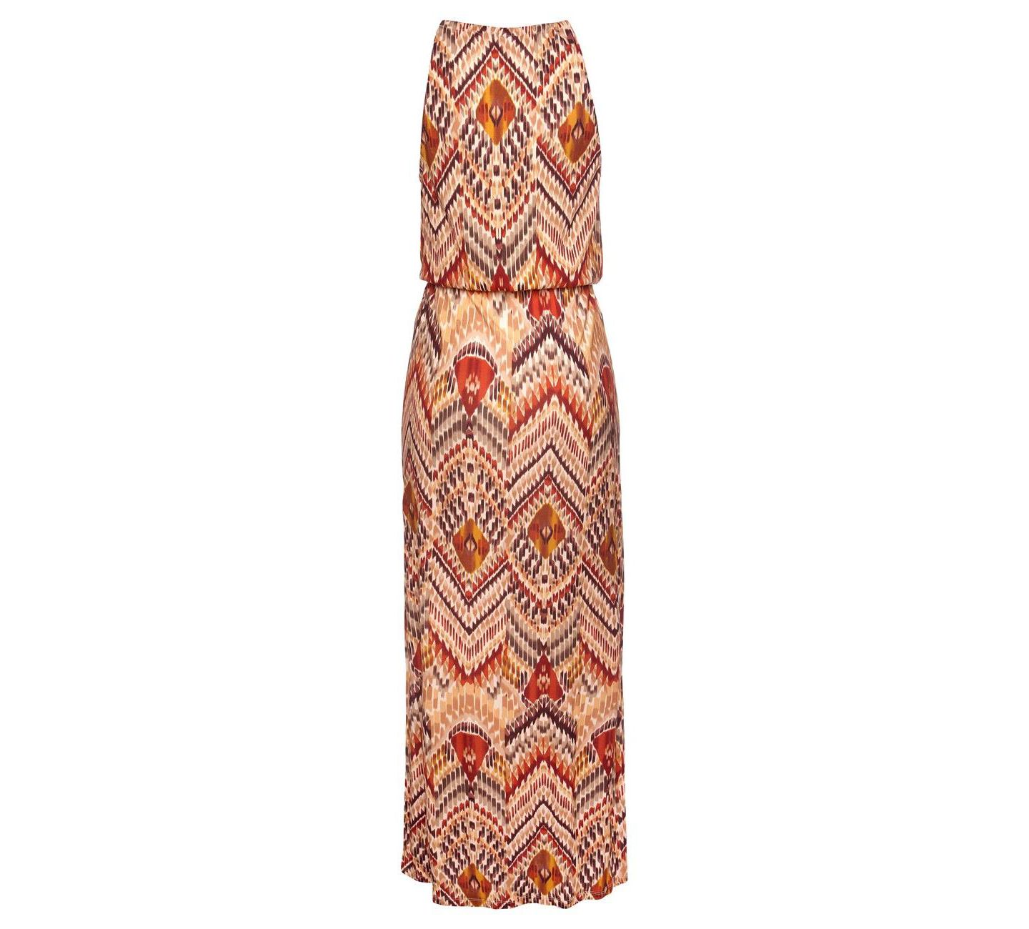 Женское платье Lascana Halter Print Maxi, цвет: Коричневый разноцветный — фото 6