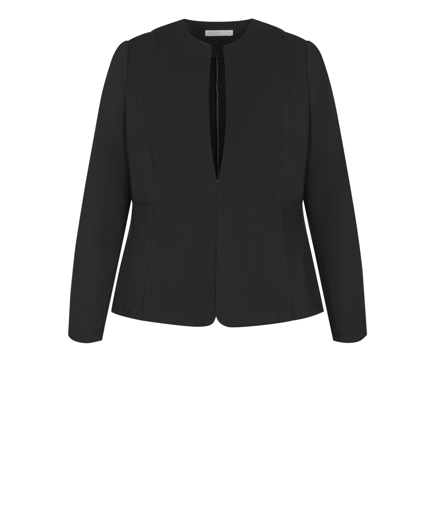 Женский жакет City Chic Peyton без воротника из эластичного понте, больших размеров, цвет: Чёрный — фото 4
