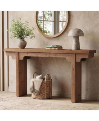 Solid Wood Console Table, 63" Farmhouse Entryway Table