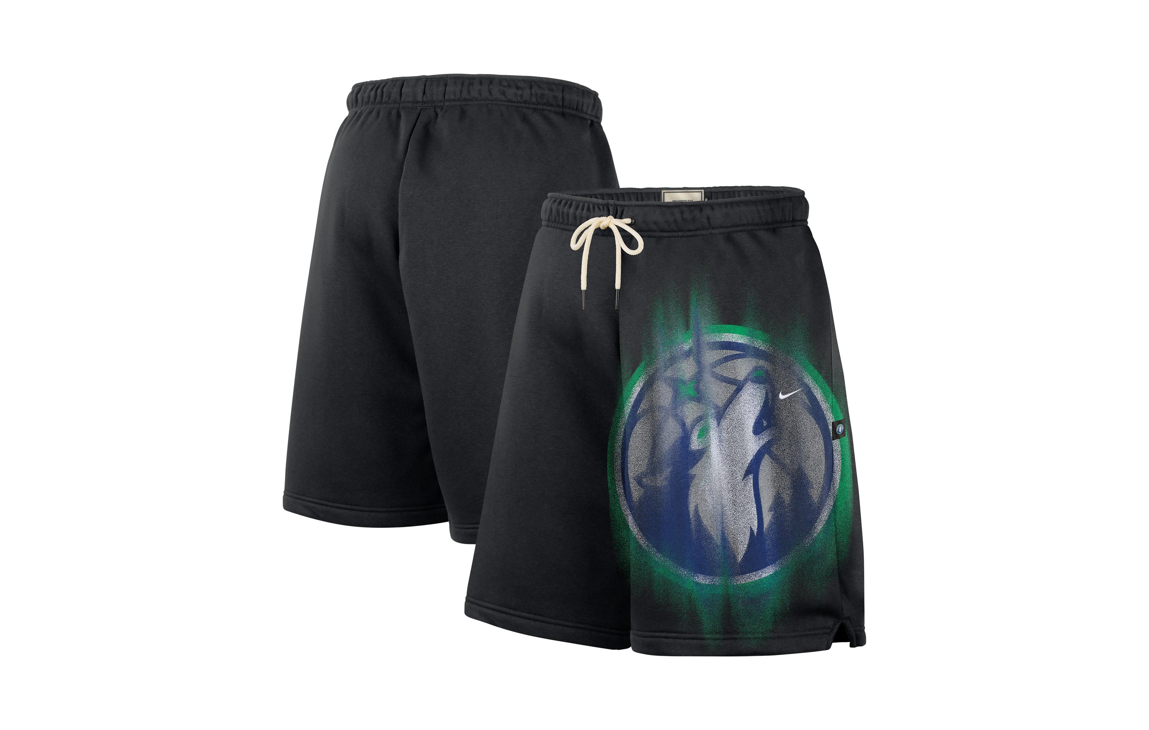 Nike Men's Black/ White Minnesota Timberwolves Icon Practice Fleece Shorts