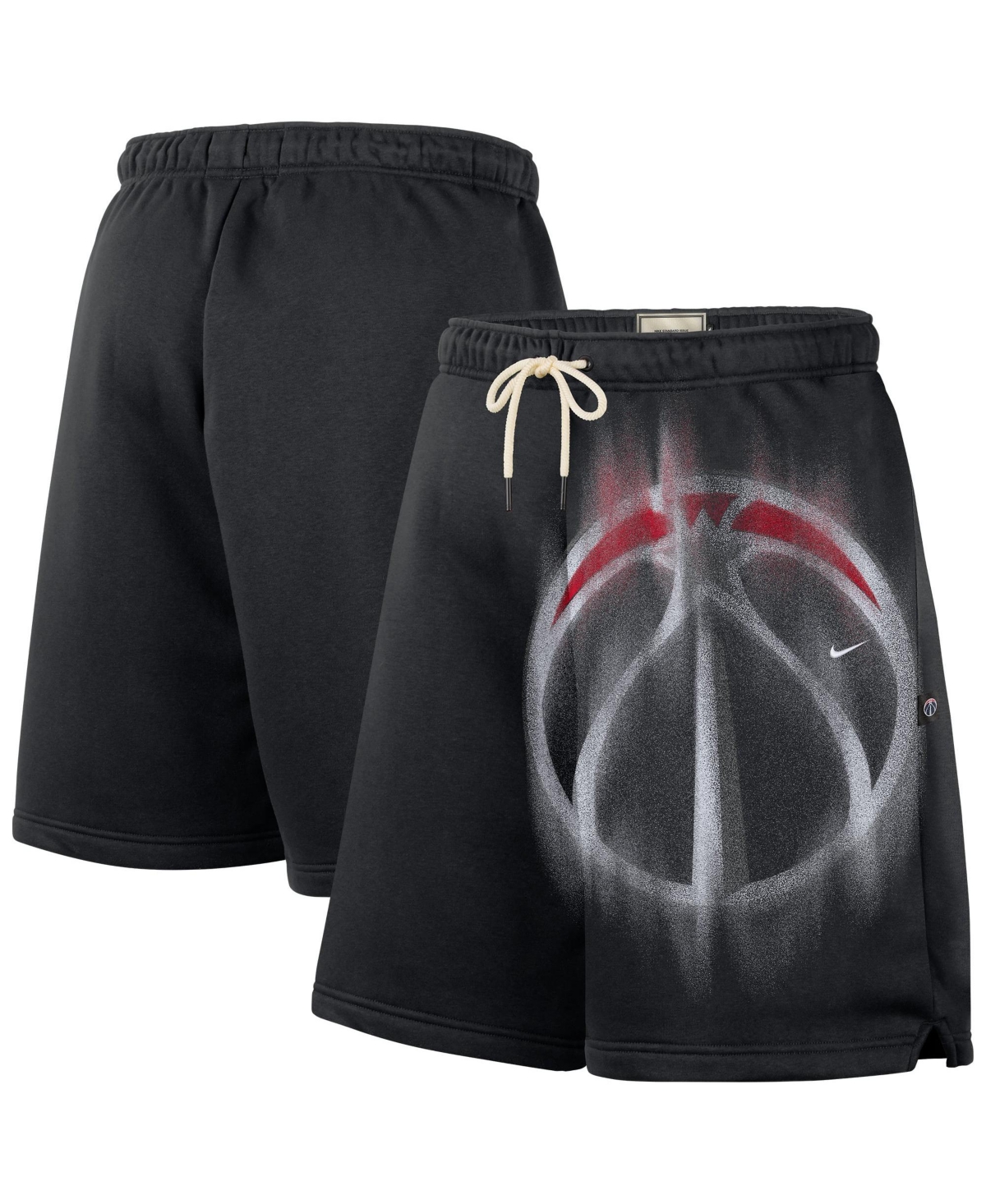 Nike Men's Black/ White Washington Wizards Icon Practice Fleece Shorts