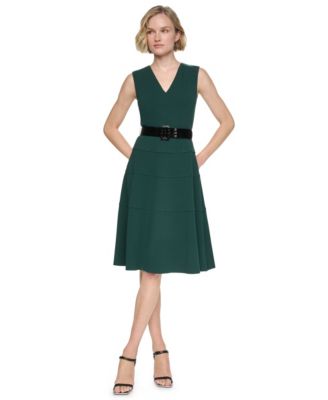 Petite Sleeveless V-Neck A-Line Dress