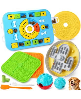 9 Pack Enrichment Set With Lick Mats Treat Balls And Puzzle Toy
