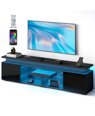 Modern TV Stand for 50/55/65/75/85" inches TV with LED Lights Power Outlet Entertainment Center Media Console for Living Room