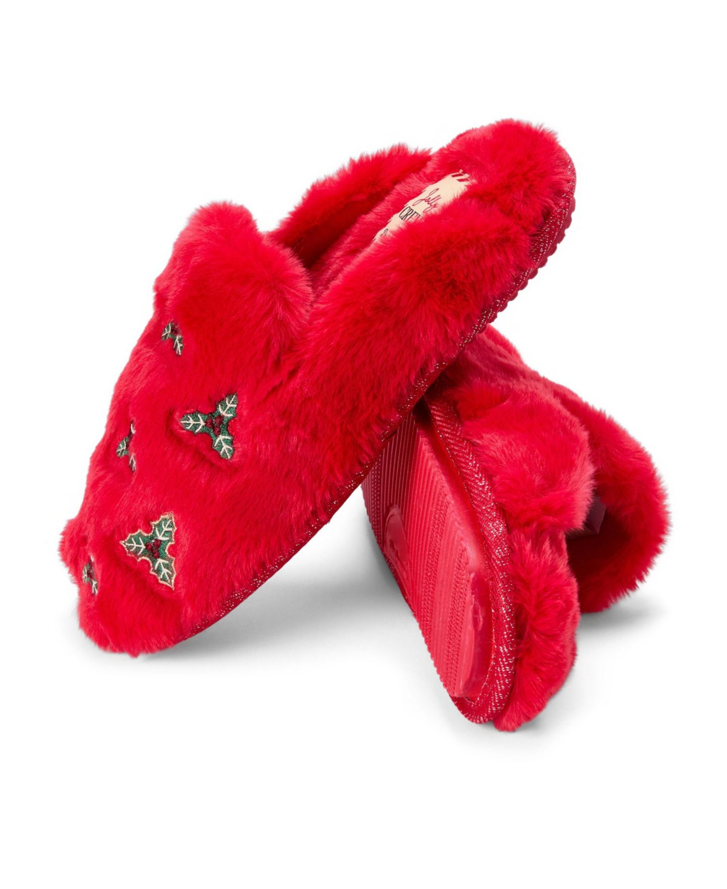 Женские тапочки Dearfoams Holiday Fur Shaped Tab Scuff Slippers, цвет: Cayenne — фото 7