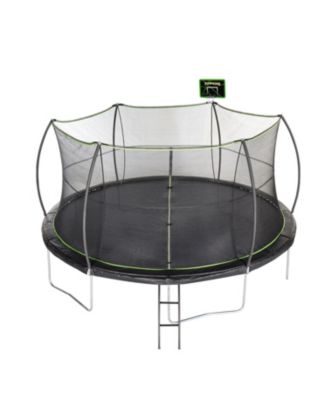 15ft Heavy-Duty Trampoline with Basketball Hoop and Safety Enclosure, 800 lb Static Weight Capacity, Ages 6+