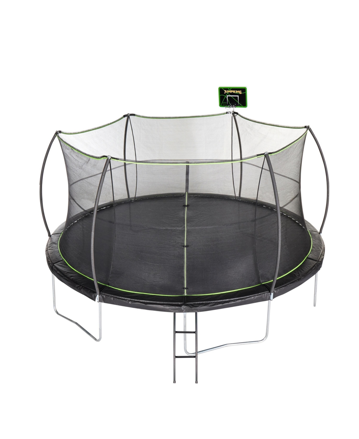 JumpKing 15ft Heavy-Duty Trampoline with Basketball Hoop and Safety Enclosure, 800 lb Static Weight Capacity, Ages 6+