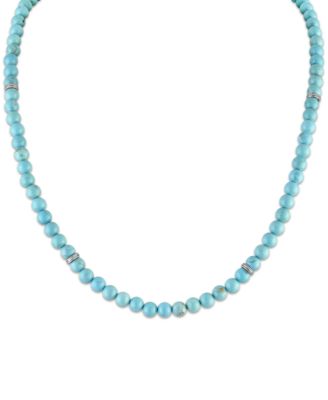 Men's Turquoise Chain Necklace in Sterling Silver and 18k Gold-Plated Sterling Silver
