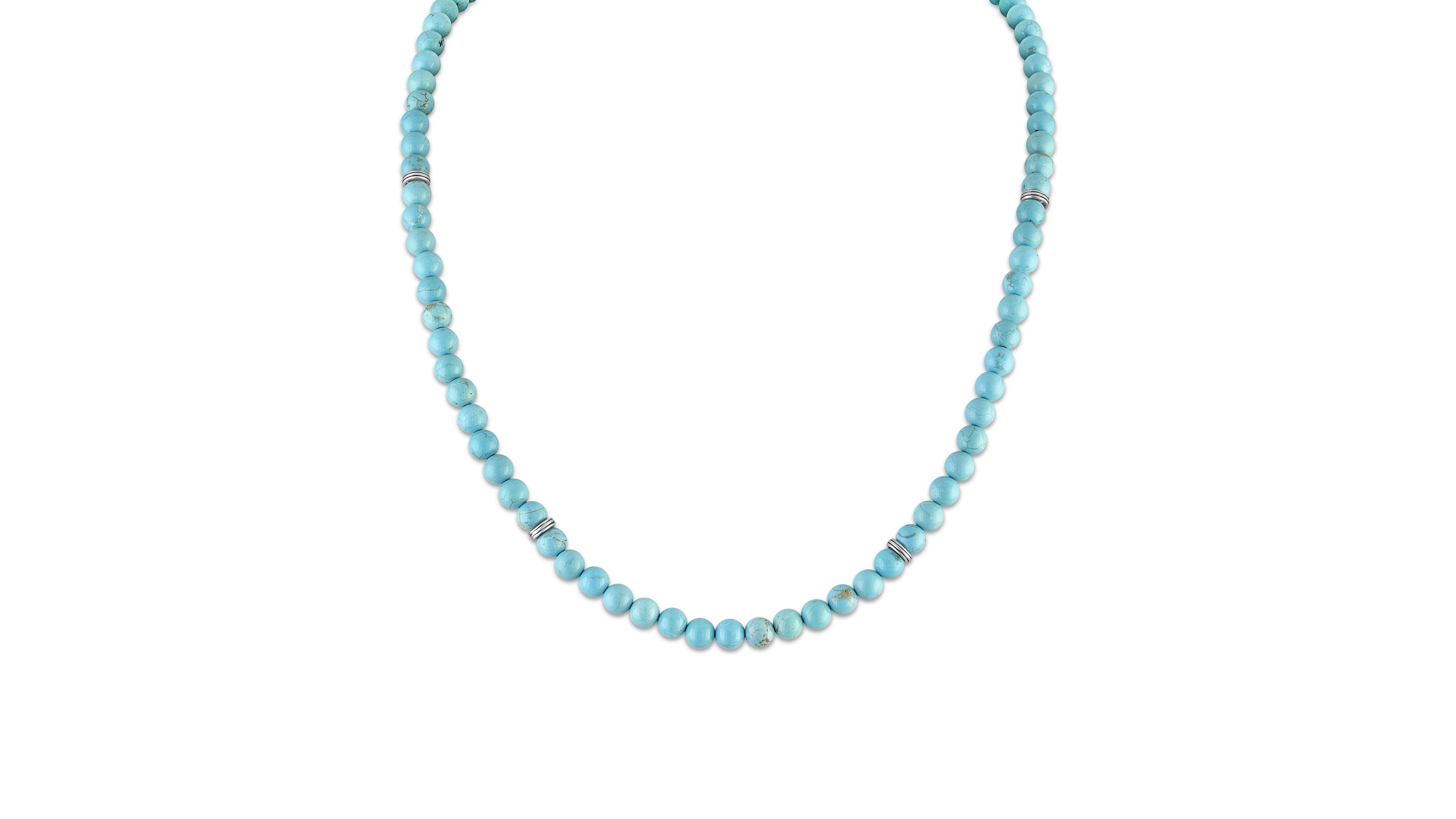 Esquire Men's Jewelry Men's Turquoise Chain Necklace in Sterling Silver and 18k Gold-Plated Sterling Silver