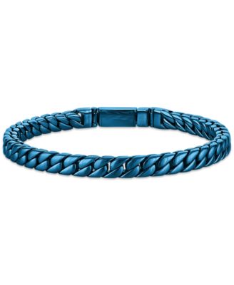 Black IP Stainless Steel Hand-Woven Double Layer Curb Link Box Clasp 8.5" Bracelet