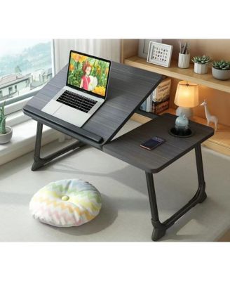 Laptop Desk Bed Couch Lap Portable Stand Adjustable Foldable Table Writing Tray Cup Holder