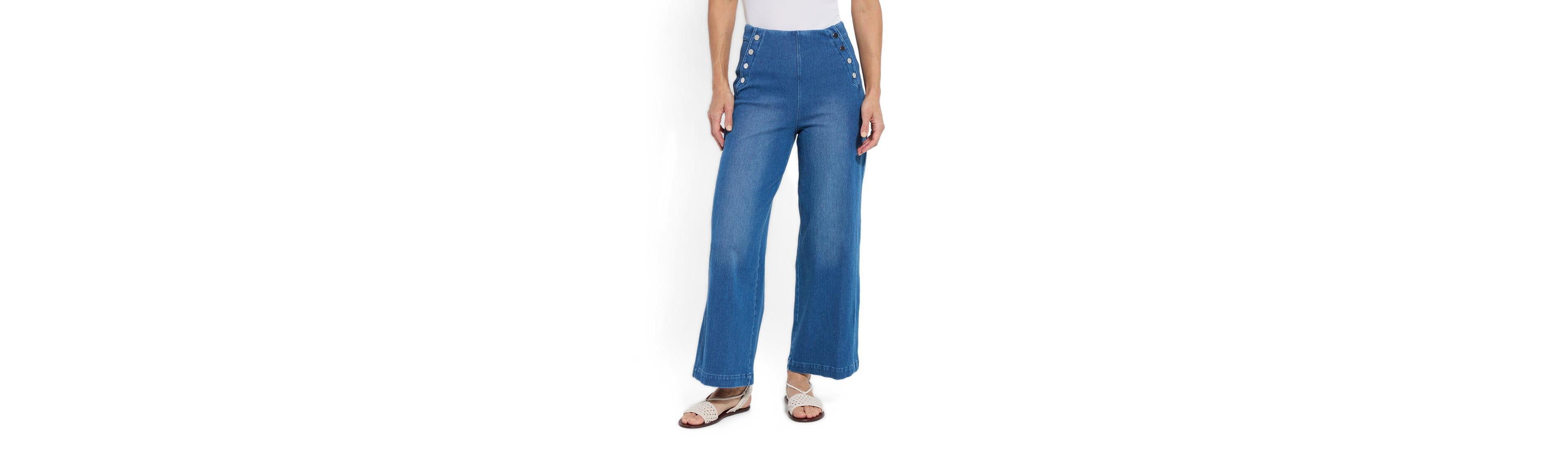 Lysse Women's Mallory High-Waist Wide-Leg Sailor-Inspired Denim Jeans