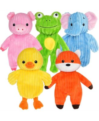 5 Pack Plush Squeaky Dog Toys Crinkle Interactive Pet Play Set