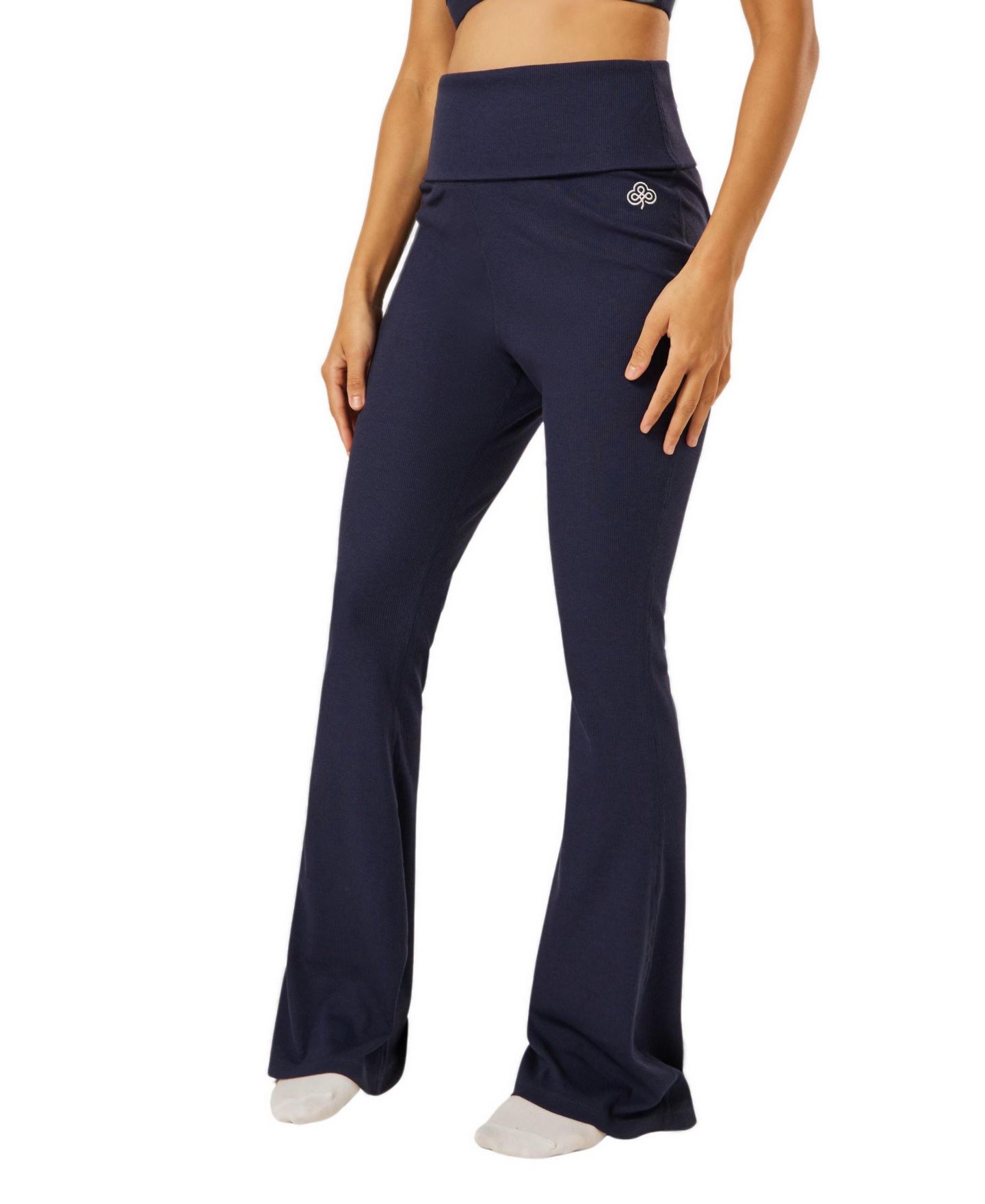Женские брюки Be Athletica Essential Everyday Foldover Flared, цвет: Тёмно-синий — фото 4
