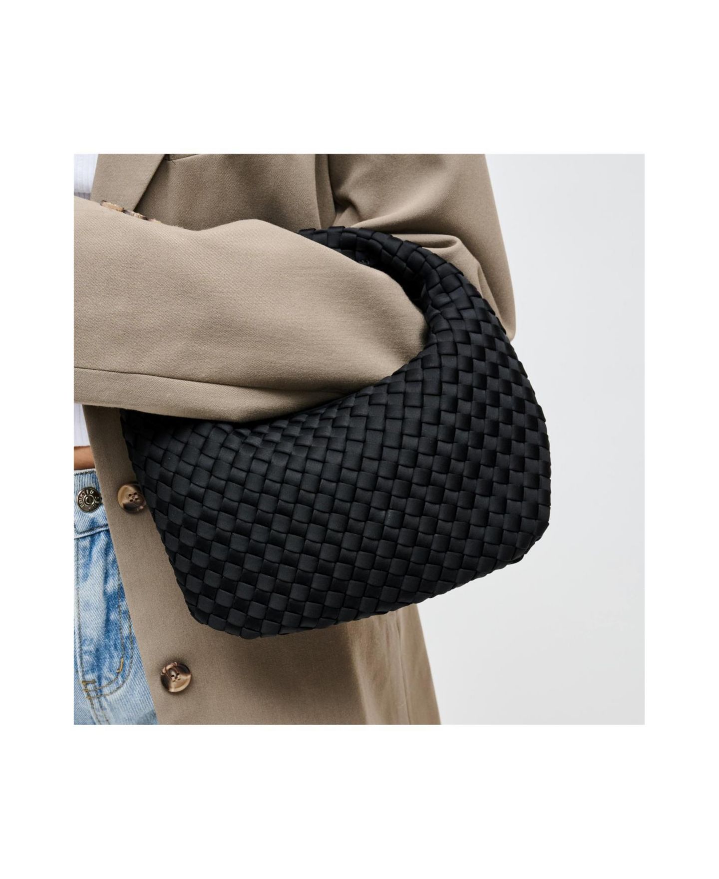 Женский клатч SOL AND SELENE Dare to Dream Woven Neoprene Small Clutch, цвет: Чёрный — фото 8