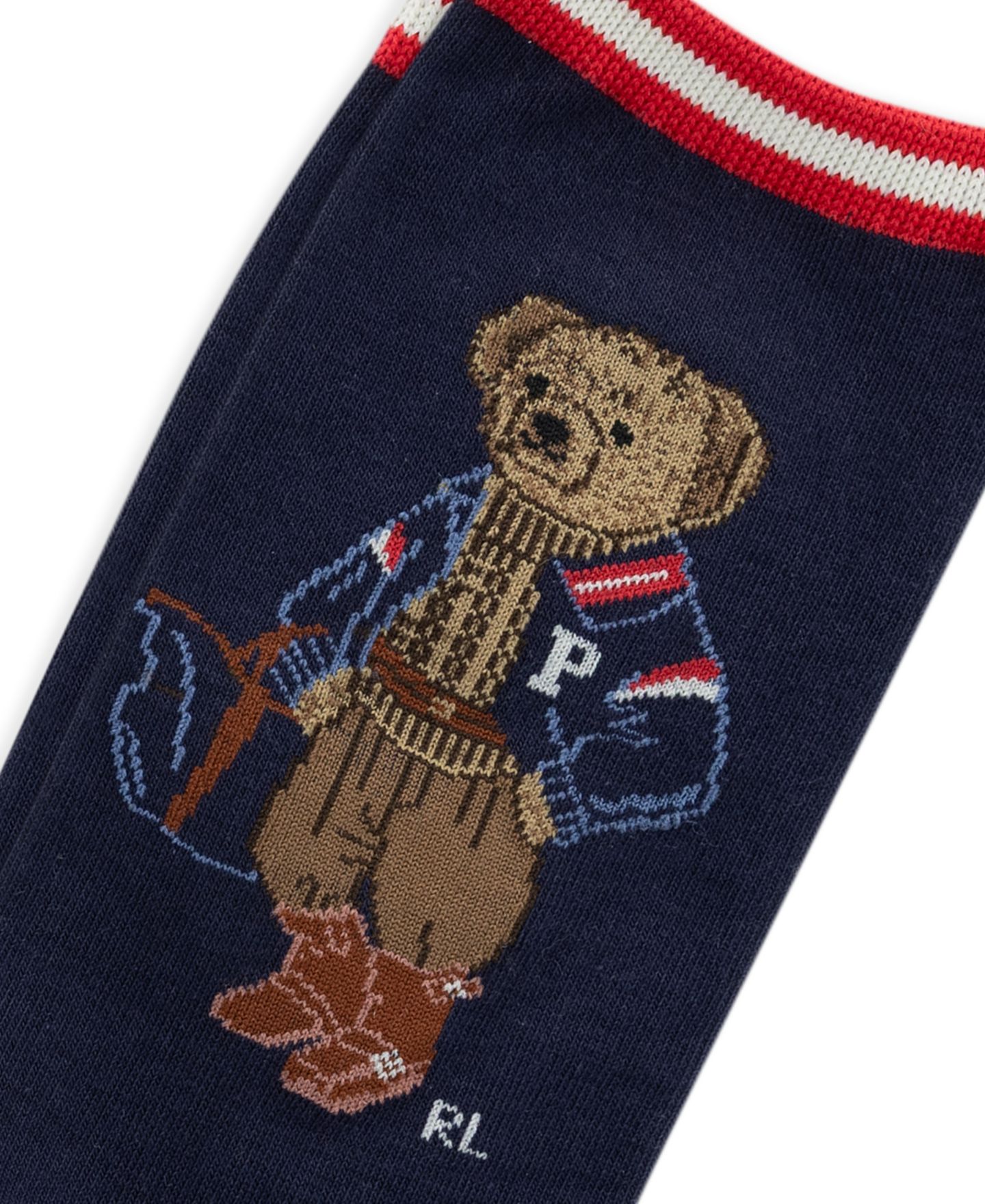 Носки Bear, средней высоты, с отворотом, в рубчик — Polo Ralph Lauren, цвет: Тёмно-синий — фото 4