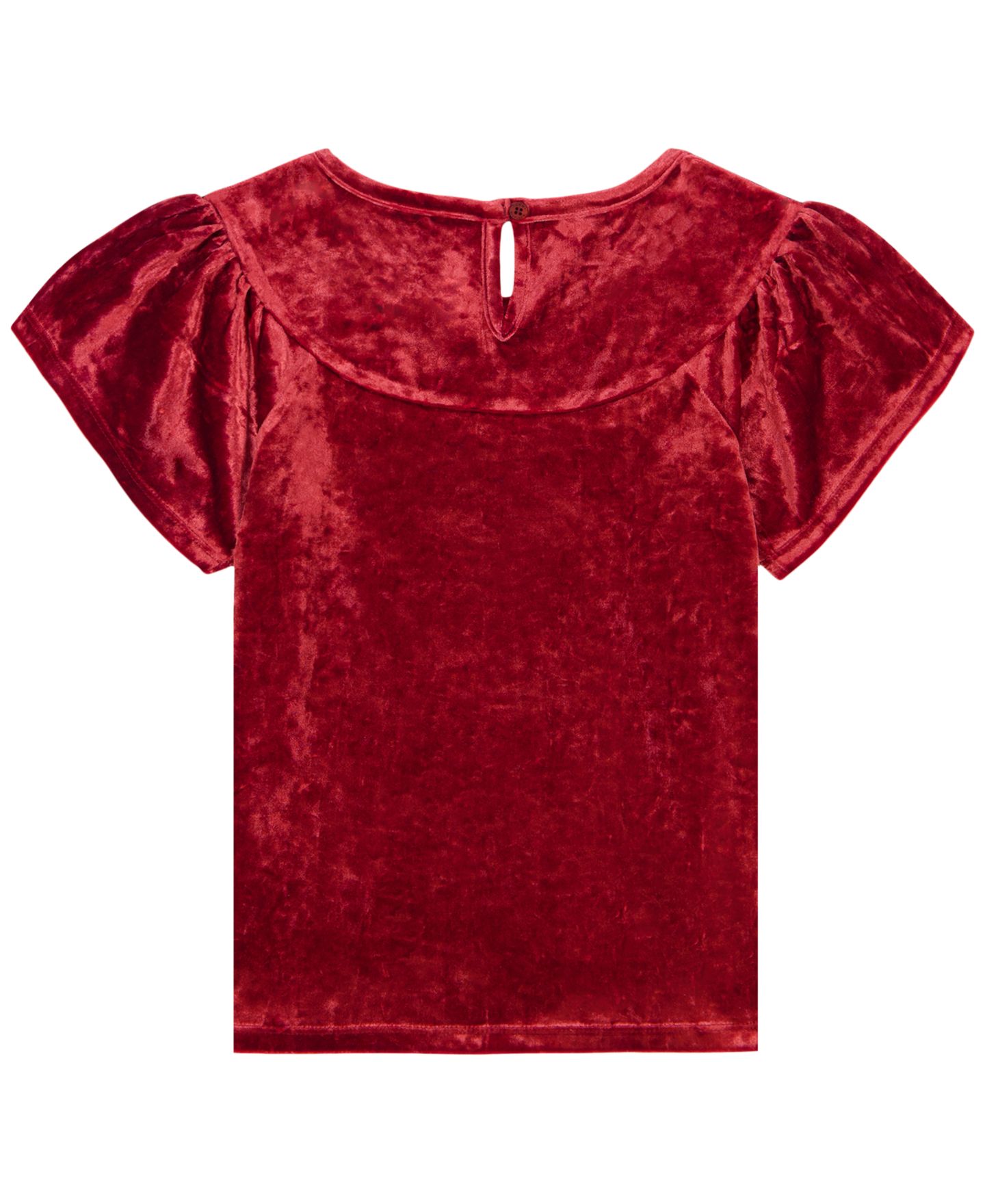 Топ Tommy Hilfiger Panne Velvet Flutter-Sleeve для девочек, цвет: Мерло — фото 2