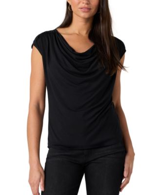 Women's Cowl Neck Lace Sleeveless Knit Top