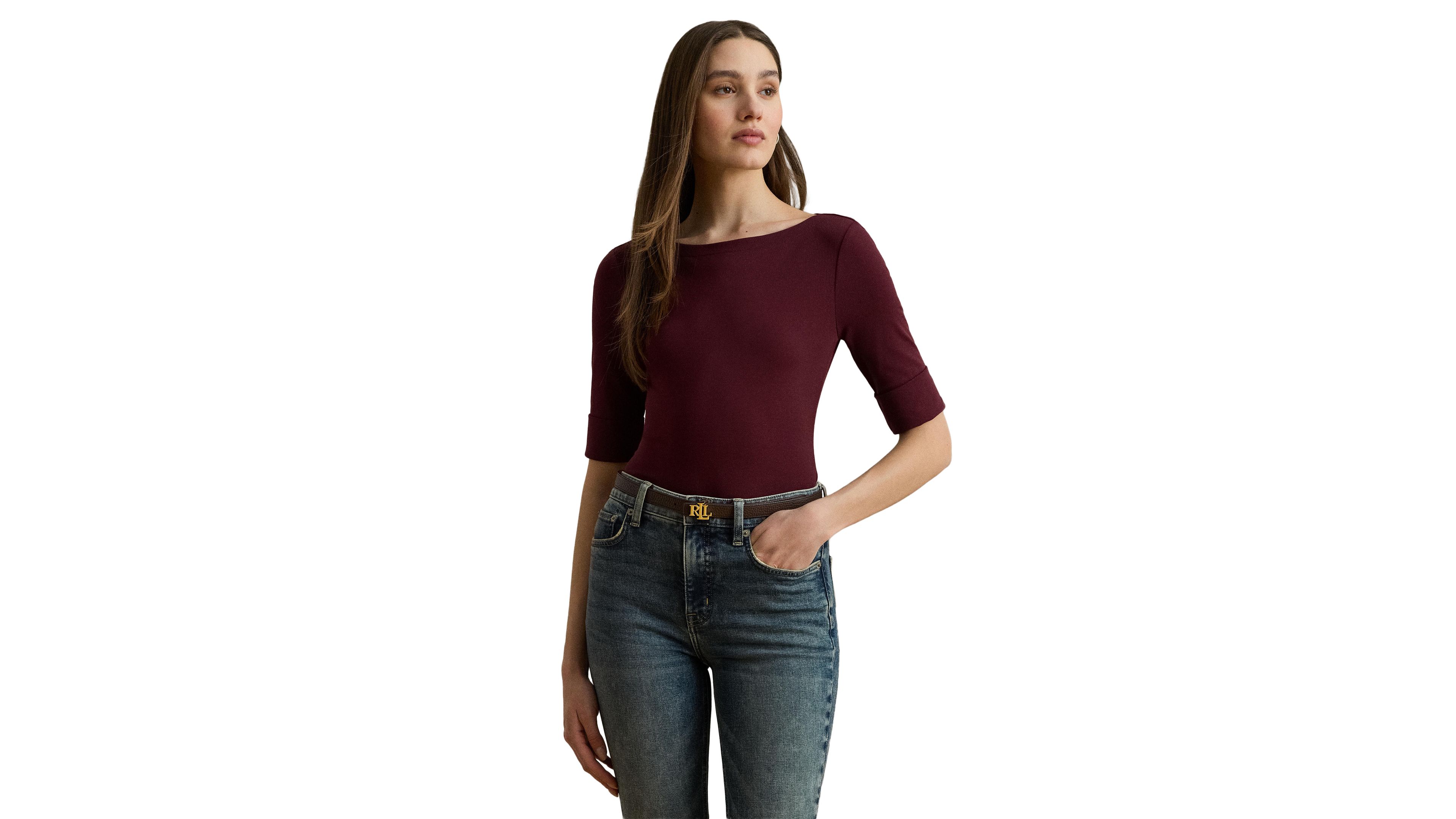 Lauren Ralph Lauren Stretch Cotton Boatneck T Shirt Pxs 3x