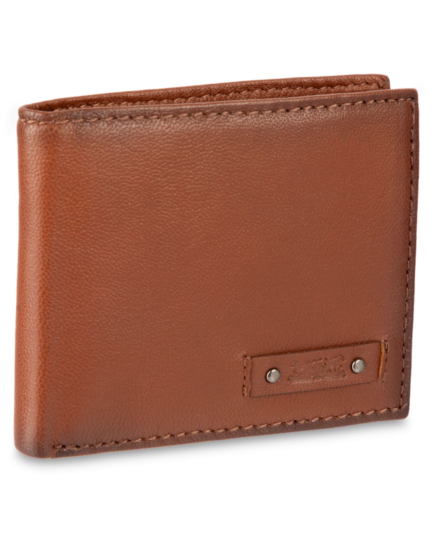 Мужской кошелёк Levi's RFID Blocking Extra-Capacity Genuine Leather Bifold Wallet, цвет: Рыжевато-коричневый — фото 3