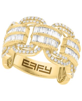 Round Baguette Diamond Ring (3/4 ct. t.w.) in 14k Yellow Gold