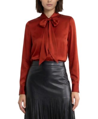 Women's Solana Long-Sleeve Button-Down Silk-Blend Blouse