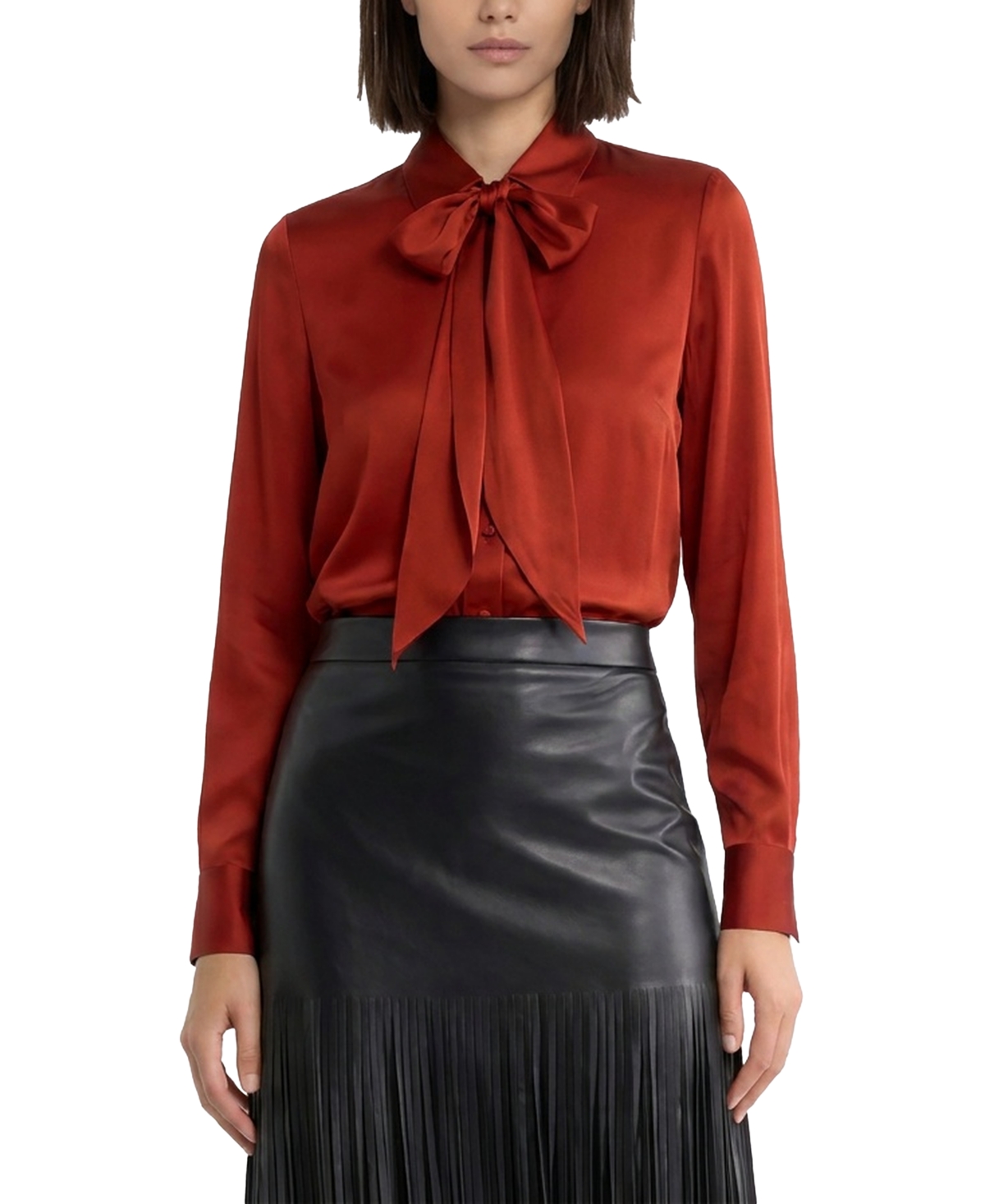 Elie Tahari Women's Solana Long-Sleeve Button-Down Silk-Blend Blouse