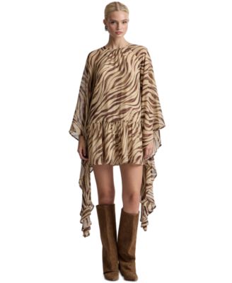Women's Printed Chiffon Short Shift Dress