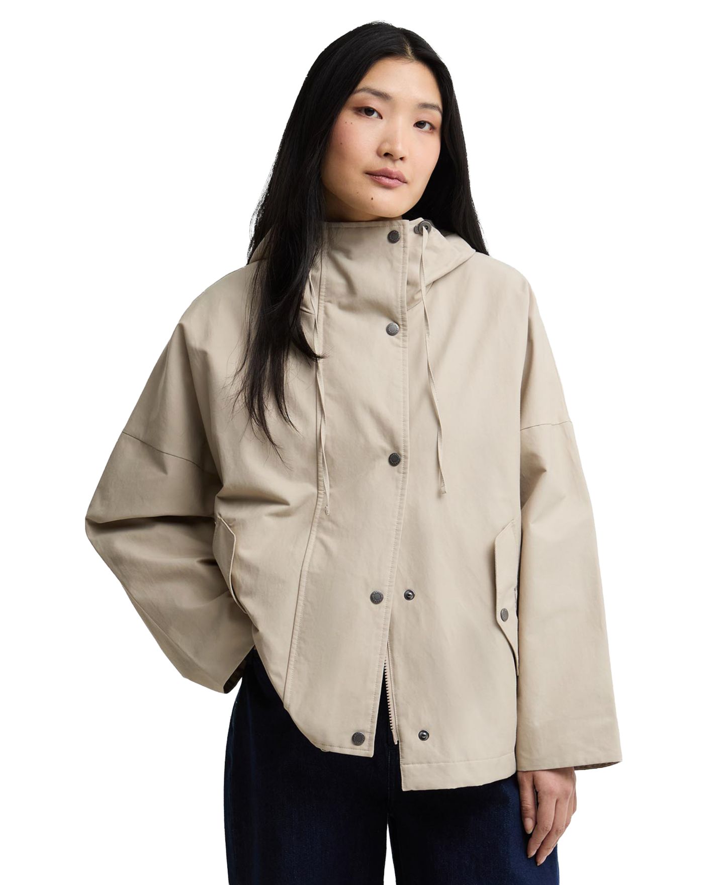 Женская куртка Barbour Kingswood Showerproof Hooded, цвет: Тёмно-синий / Тёмно-синий в мелкую клетку — фото 9