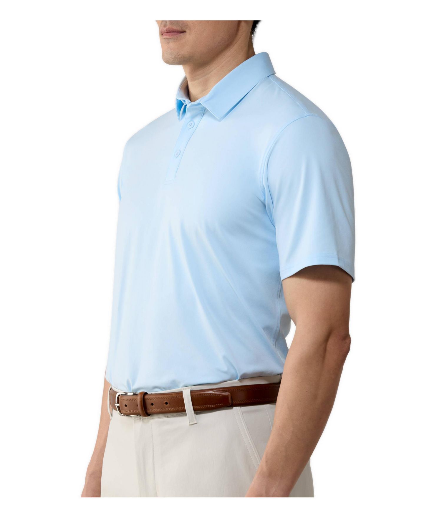 Мужское поло Cole Haan Golf Apparel Ashland Golf Slim-Fit Short-Sleeve Polo Shirt, цвет: Nantucket Breeze — фото 3