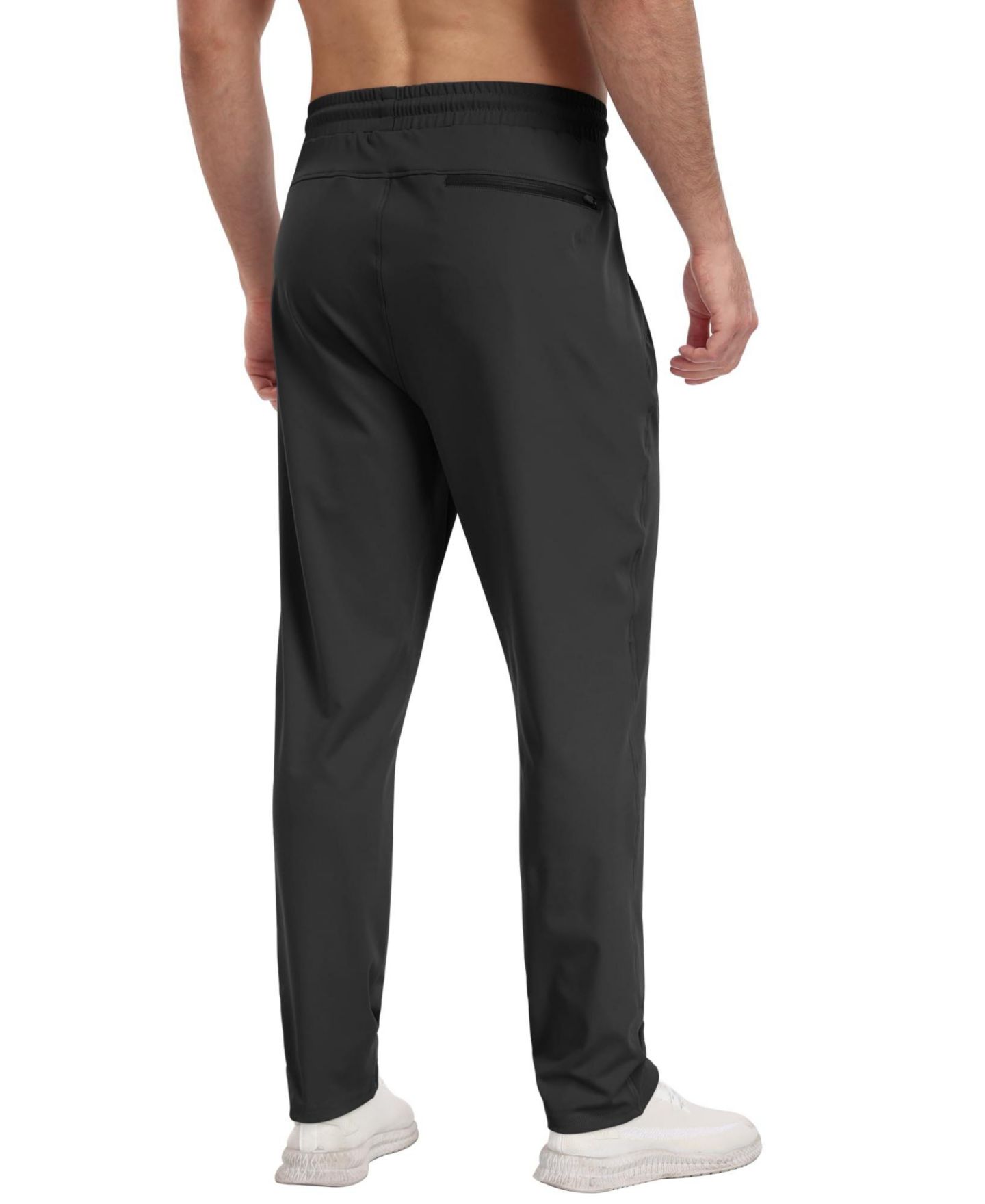 Мужские брюки GNUADZ 3 Pack Athletic Pants with Zipper Pockets Running Gym, цвет: Чёрный — фото 4