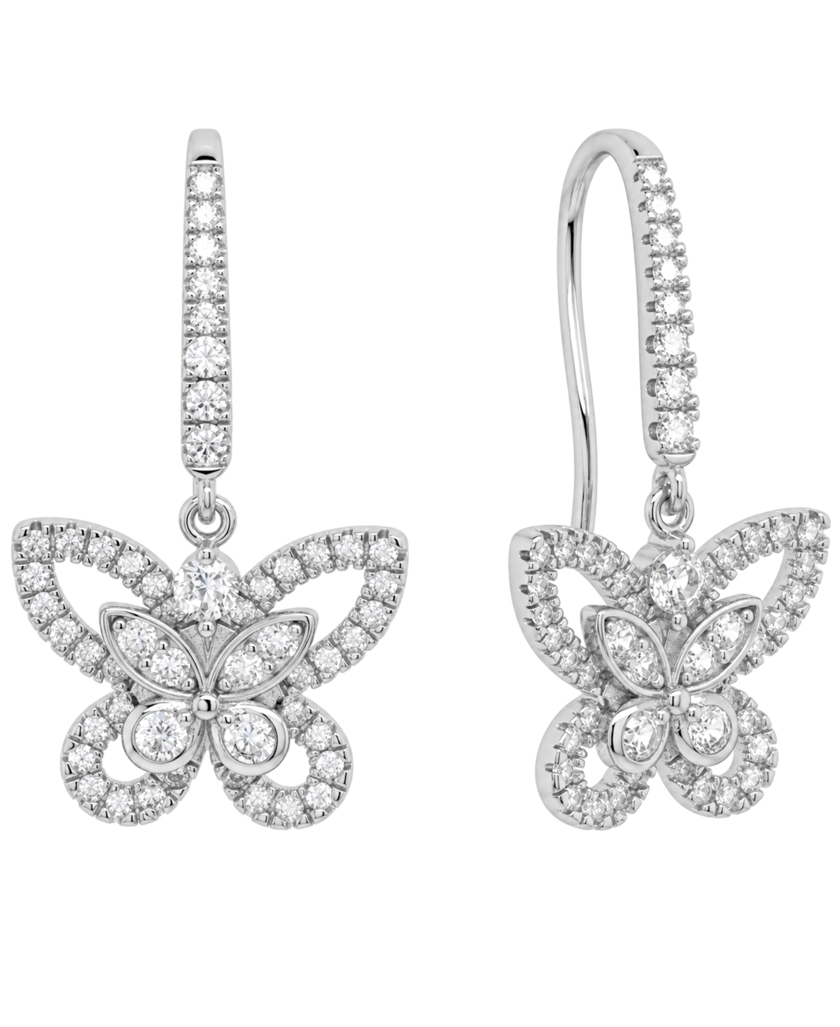 And Now This Cubic Zirconia Fine Silver-Plated or 18K Gold-Plated Butterfly Earring