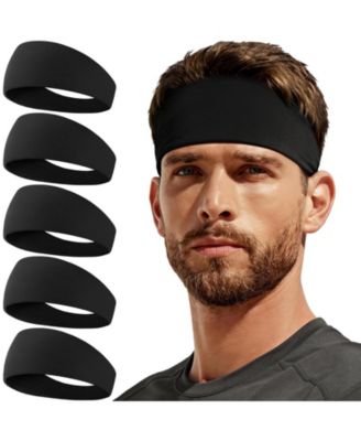 5 Pack Moisture Wicking Sports Headbands Lightweight Non Slip Unisex Workout Gear