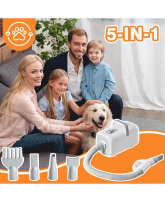 1550W High Velocity Pet Hair Dryer, Adjustable Speed and Temp with 4 Nozzles for Dog Grooming