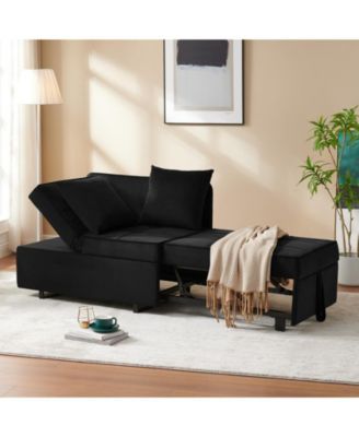 4-in-1 Convertible Sofa Bed, Pull-Out Sleeper with Adjustable Backrest