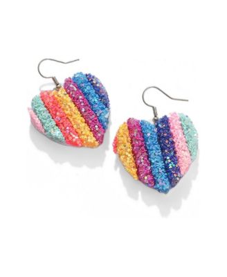Multicolour Gold-Tone Heart Drop Earrings