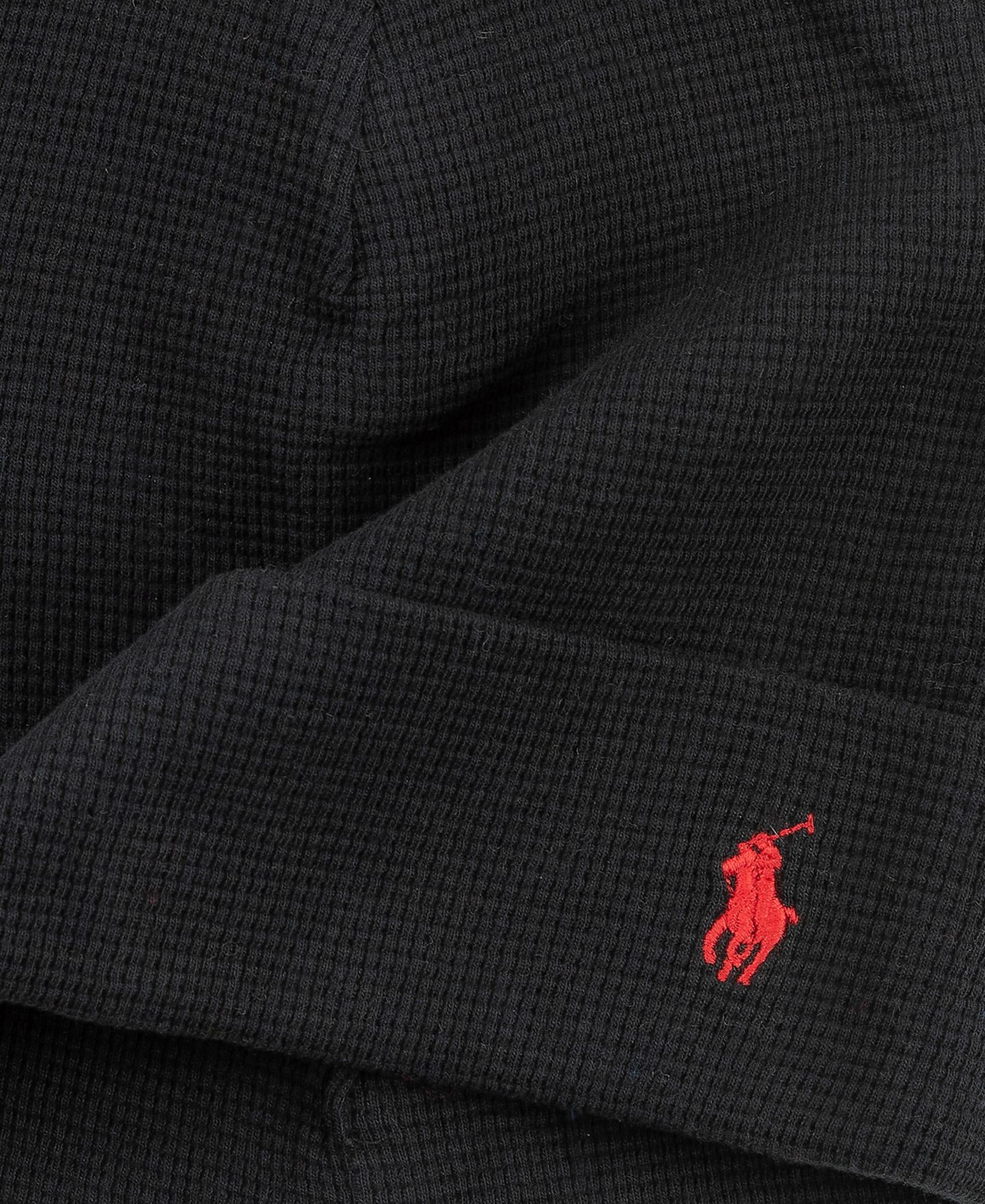 Мужская шапка-бини Polo Ralph Lauren из термовафельного трикотажа, цвет: Чёрный — фото 3