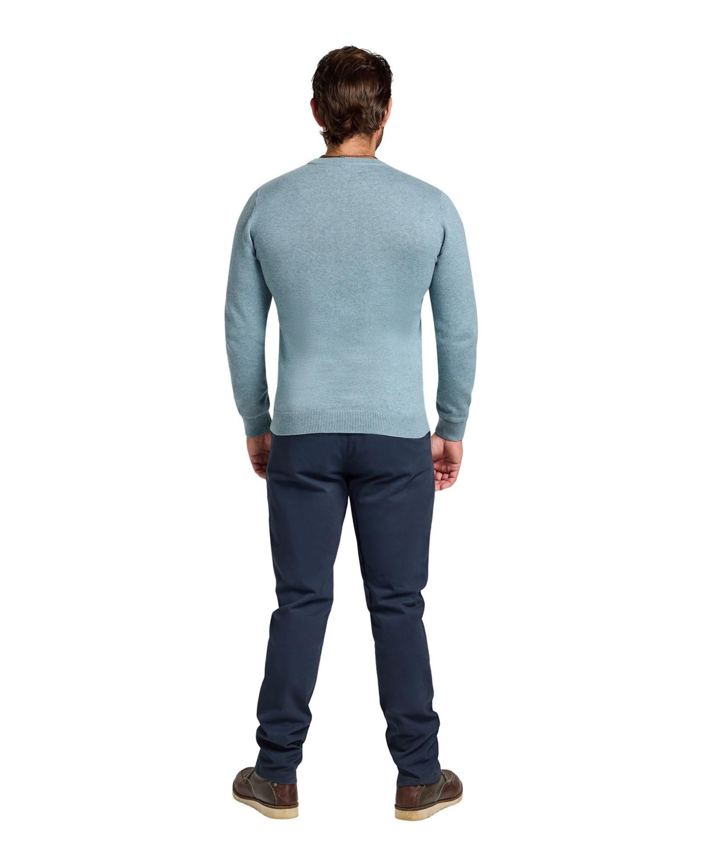 Мужской свитер Raging Bull Cotton-Blend Classic-Fit Crew Neck, цвет: Зелёный меланжевый — фото 2
