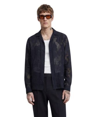 Men's Ethan Floral Burnout Revere Collar Shirt