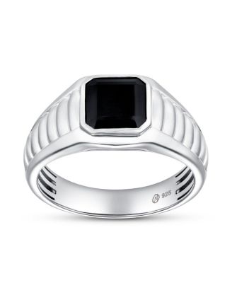Men's Black Spinel Statement Bezel Kuro Ring