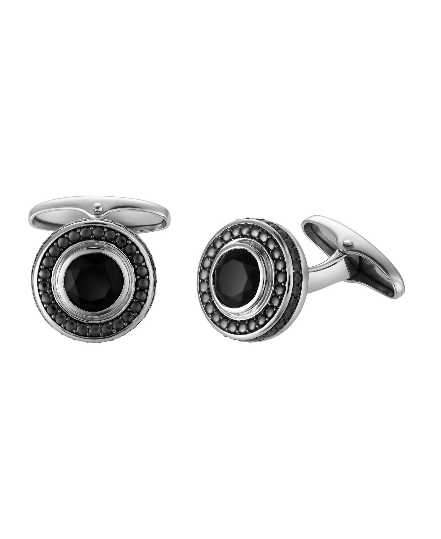Мужские запонки LuvMyJewelry Shogun Black Spinel Octagon Cufflinks (1.60 ct. t.w.) in 925 Sterling Silver, цвет: Серебряный — фото 3