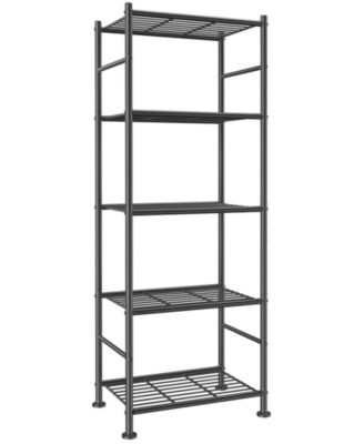 Storshelves 5 Tier Metal Shelving Adjustable Feet Bathroom Hardware