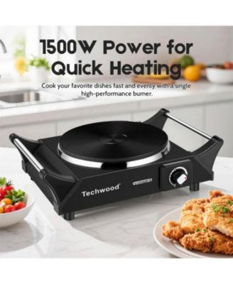 Electric Stove for Cooking,1500 Watts Electric Hot Plate,Temperature Controls,Power Indicator Lights,Easy to Clean