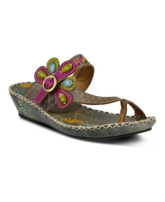 Women's Spring Step Santorini Wedge Toe Ring Sandal with Vamp